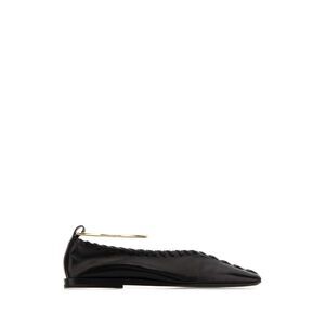 Jil Sander Women Black Leather Ring Ballerinas